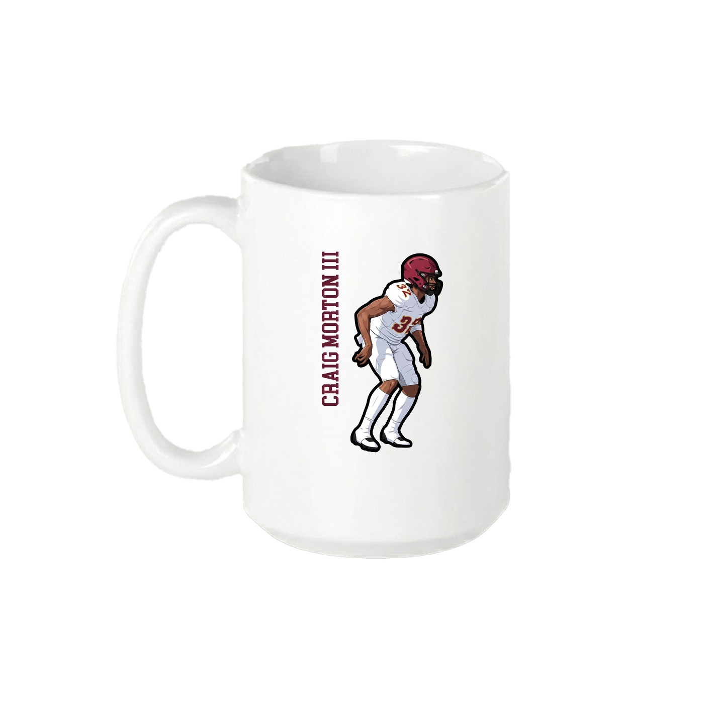 15oz Coffee Mug — Name Vertical in White