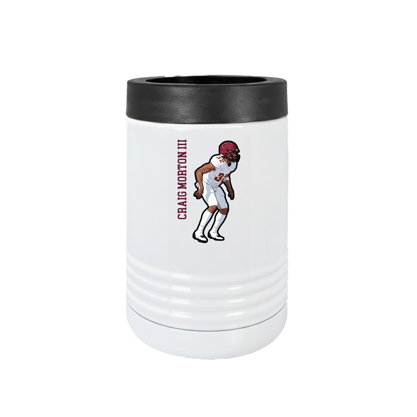 Beverage Holder — Name Vertical in White