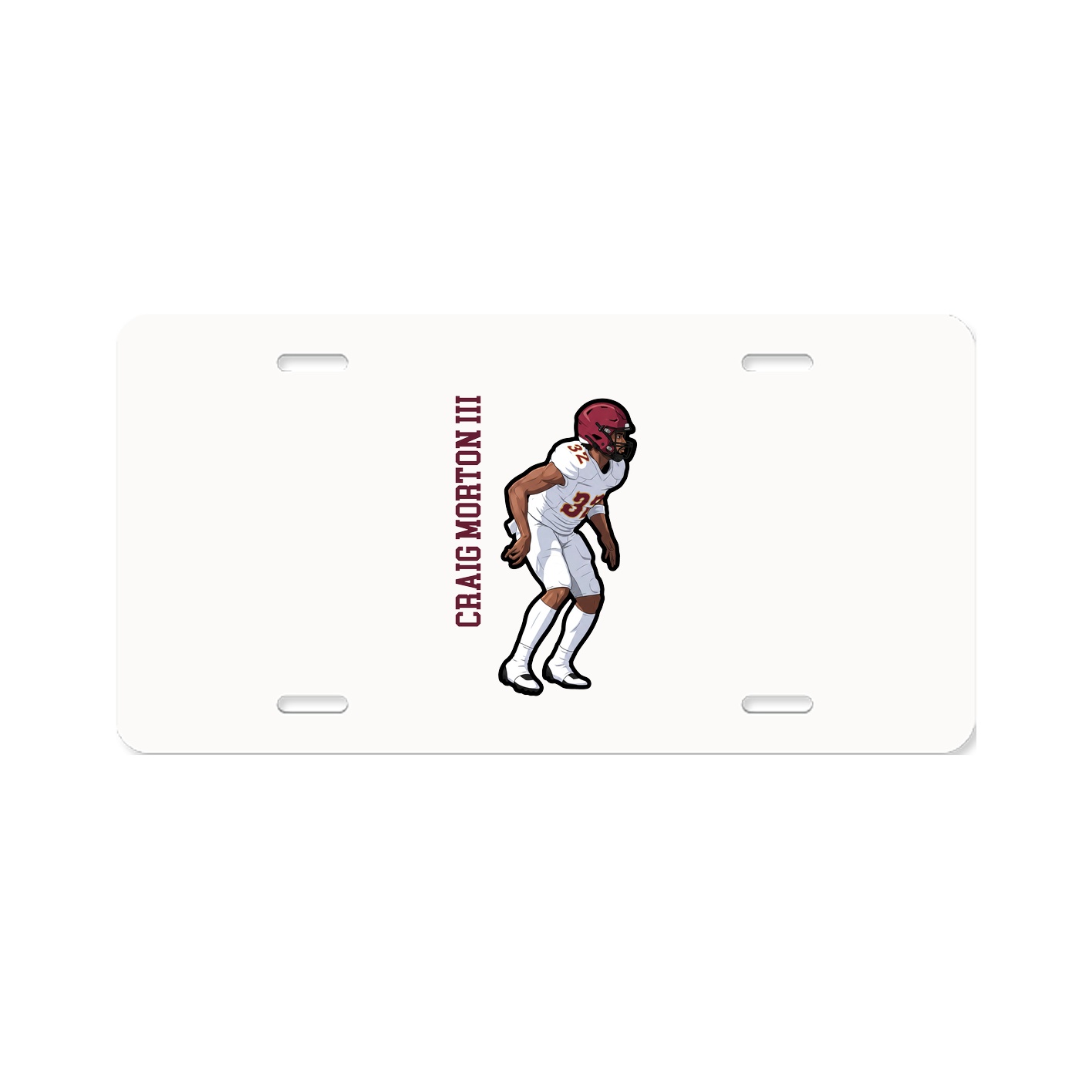 License Plate — Name Vertical in Classic