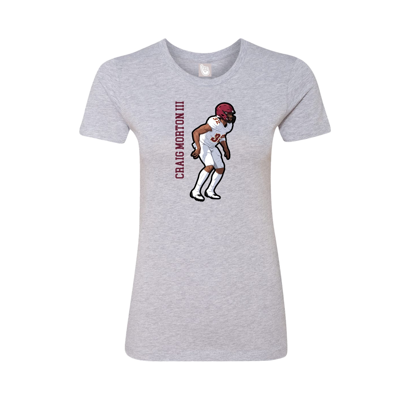 Womens Tee — Name Vertical in Grey