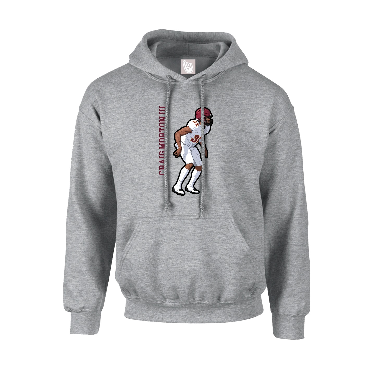 Youth Hoodie — Name Vertical in Grey