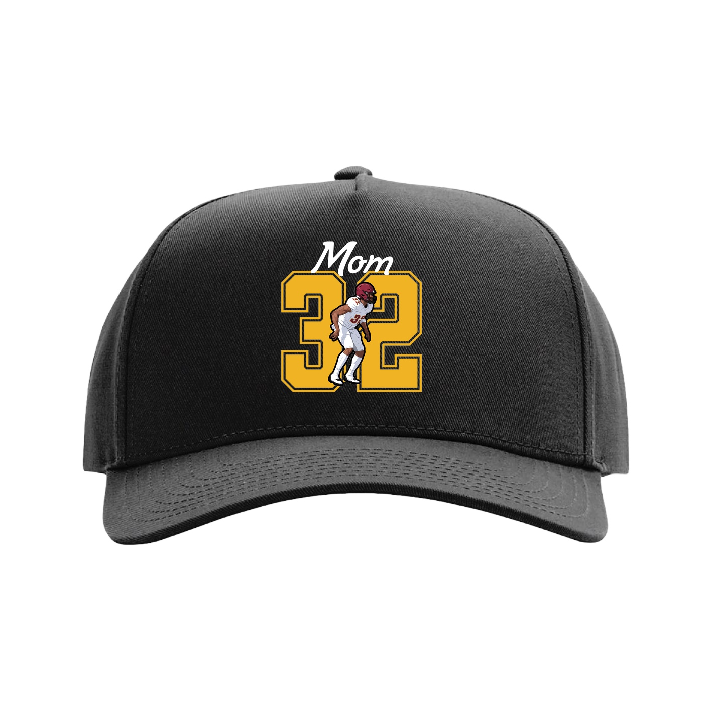 Full Fabric Five-Panel Champ Cap — Mothers Day Shirsey in Black