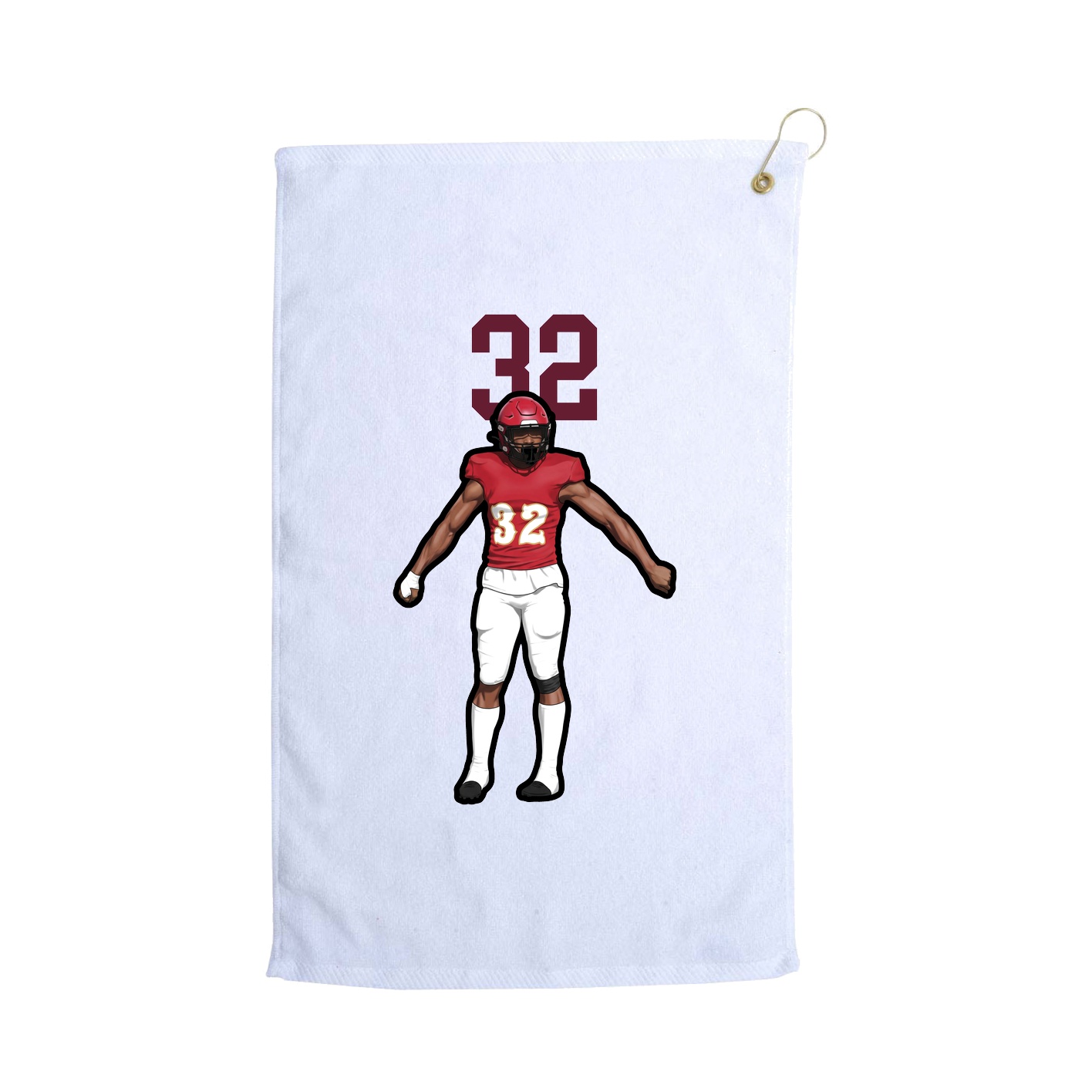 Golf Towel — Number Top in White