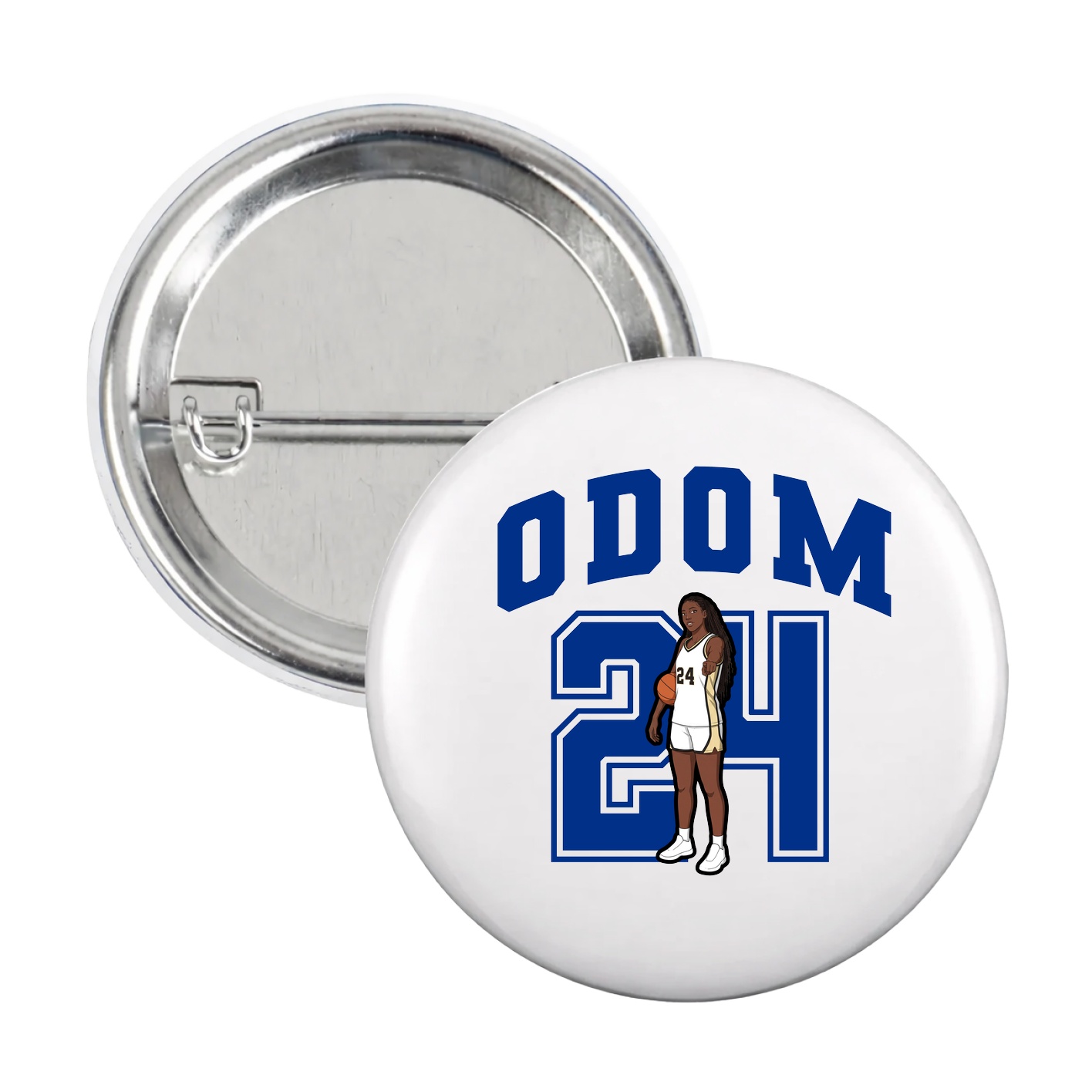 Game Day Button — Number in White