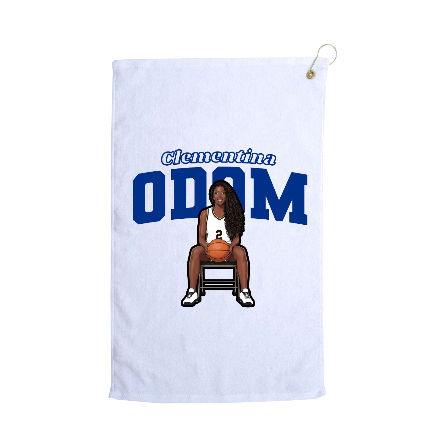 Golf Towel — Name Arch in White