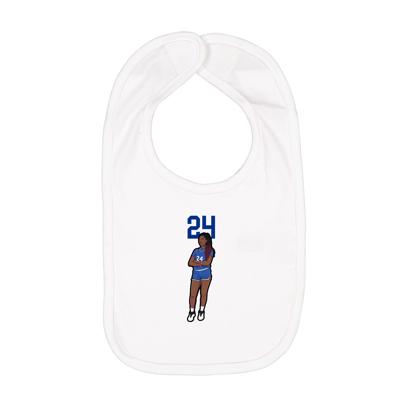 Infant Bib — Number Top in White