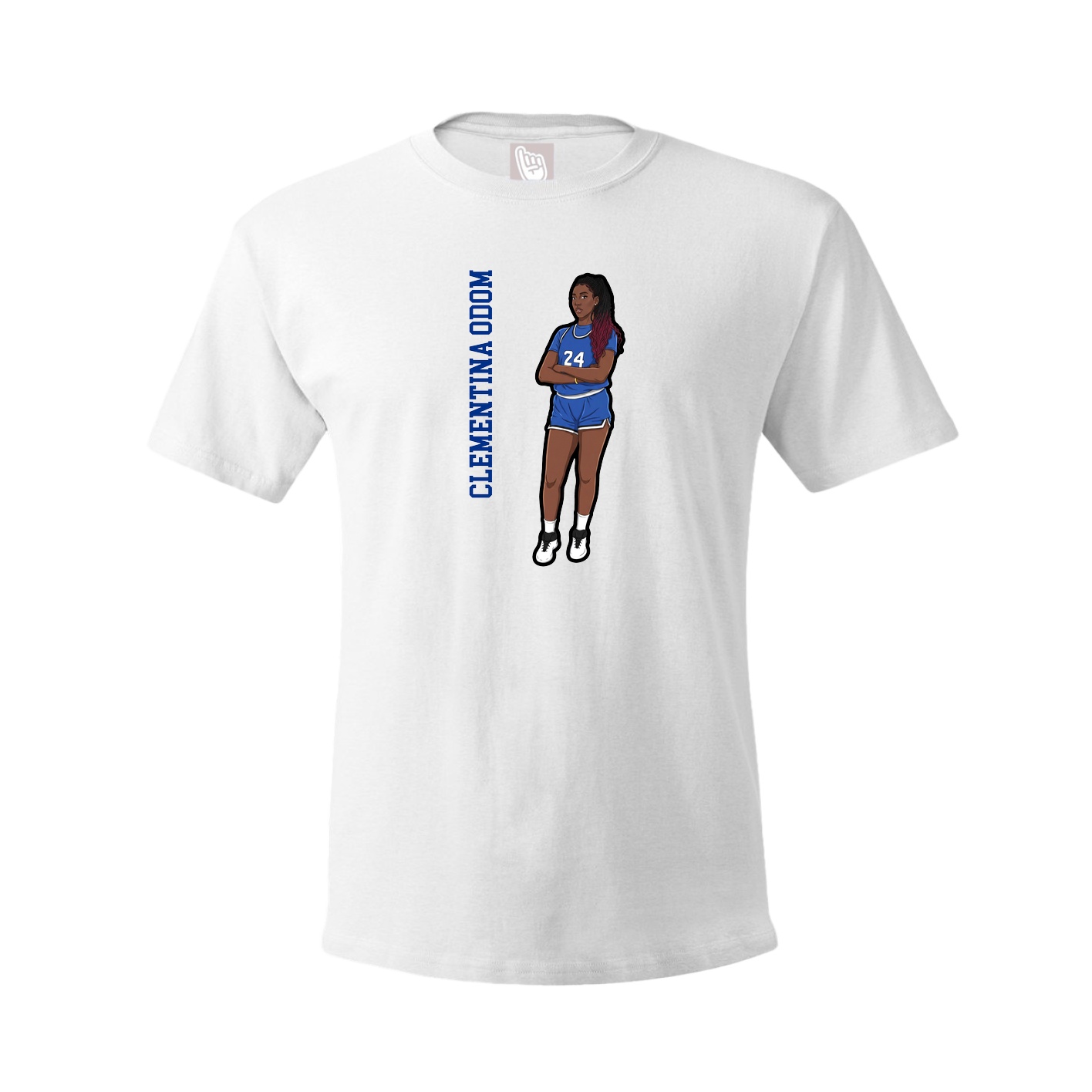 Tee — Name Vertical in White
