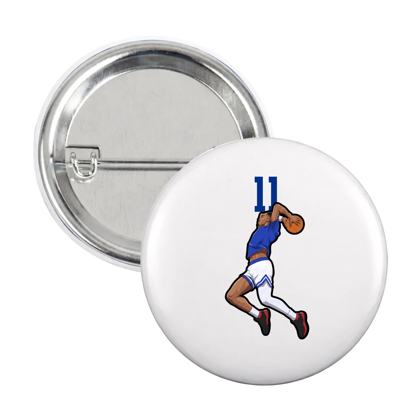 Game Day Button — Number Top in White