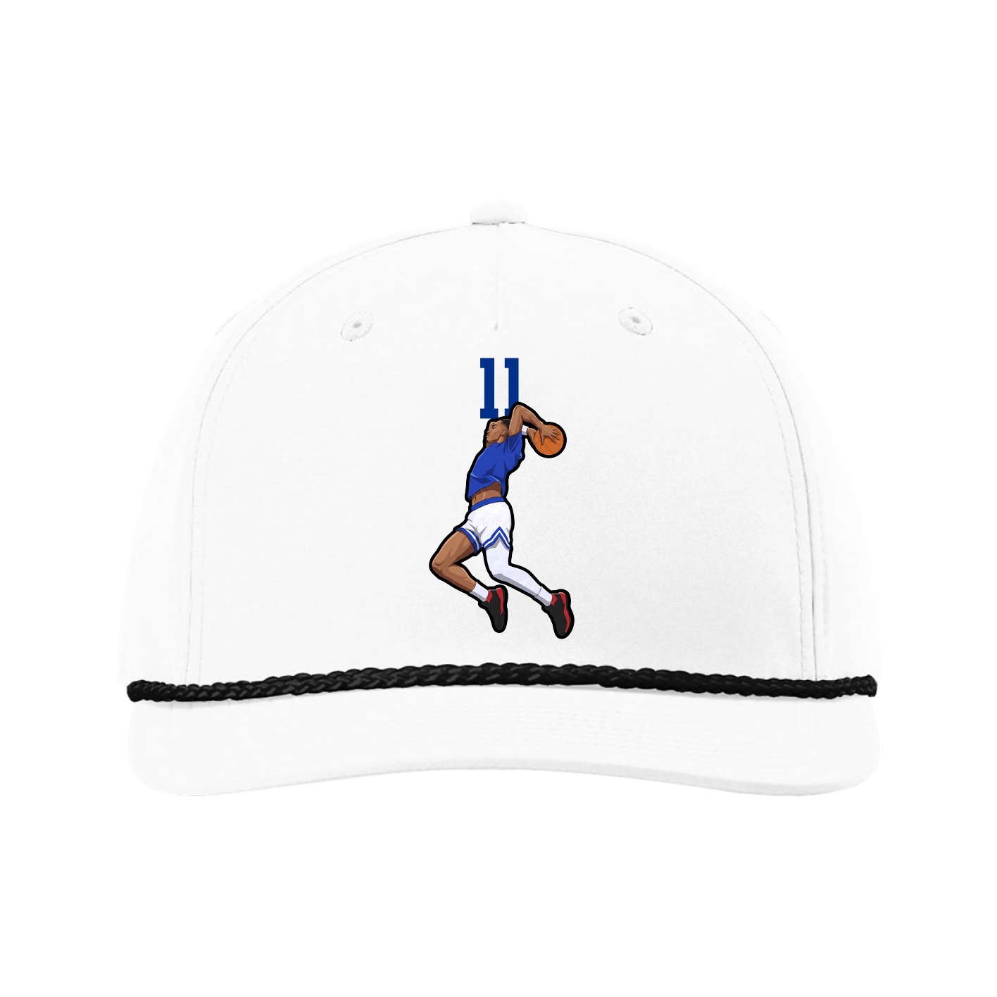 Five-Panel Classic Rope Cap — Number Top in White