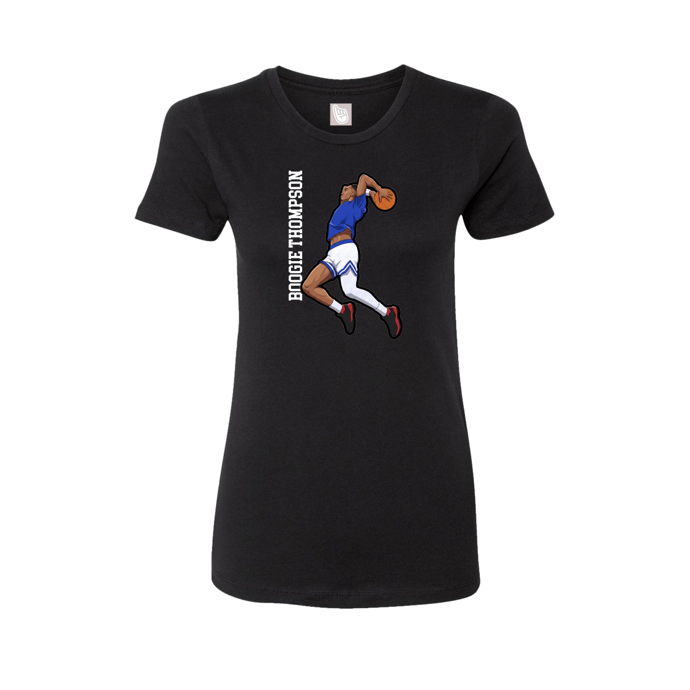 Fitted Women's Tee — Name Vertical in Black