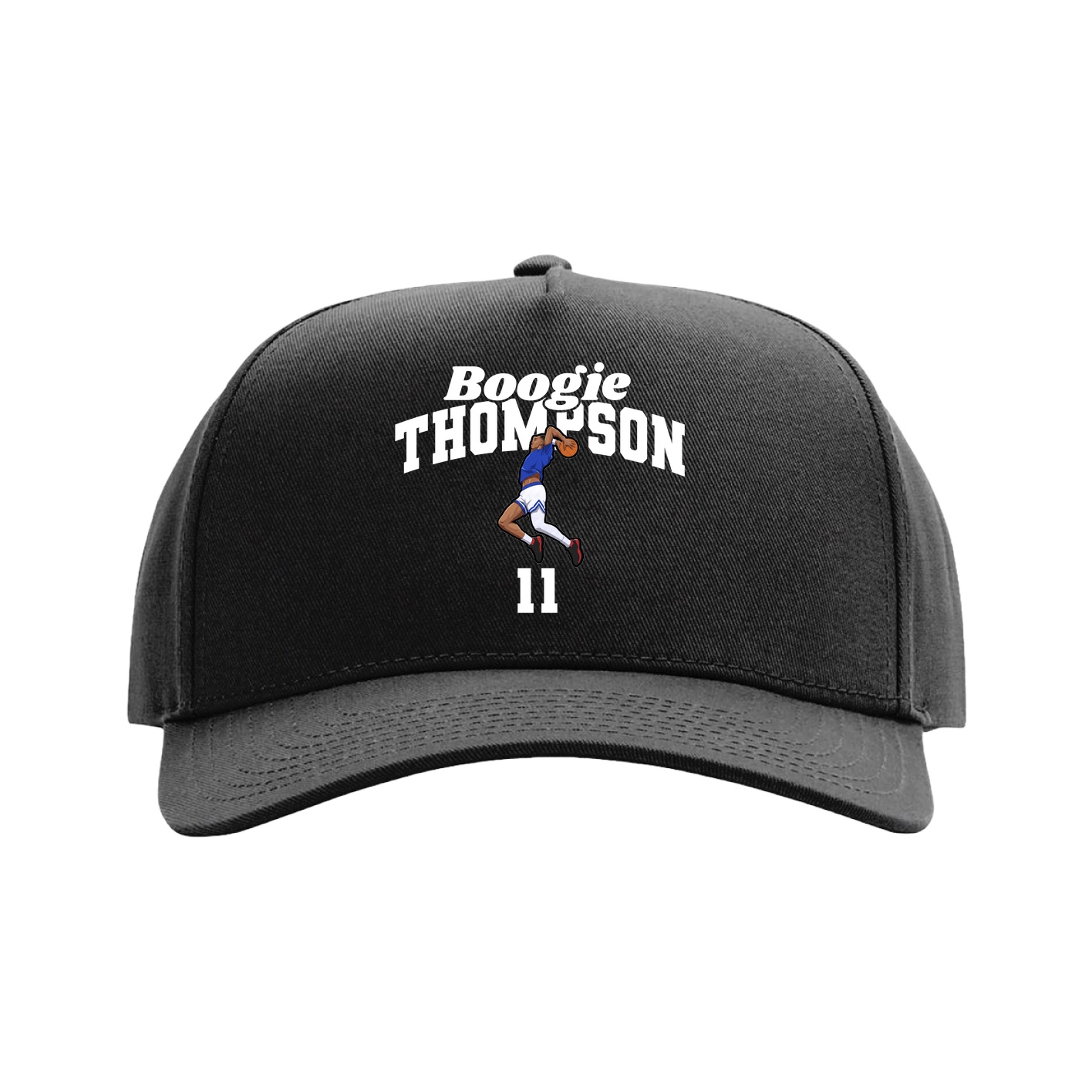 Full Fabric Five-Panel Champ Cap — Signature Arch in Black