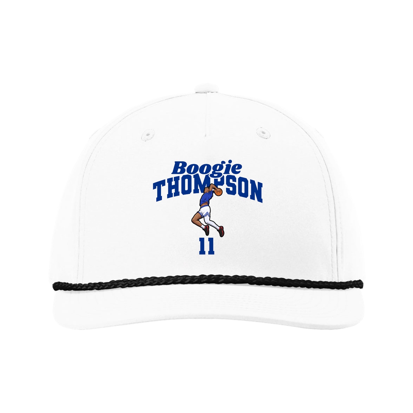 Five-Panel Classic Rope Cap — Signature Arch in White