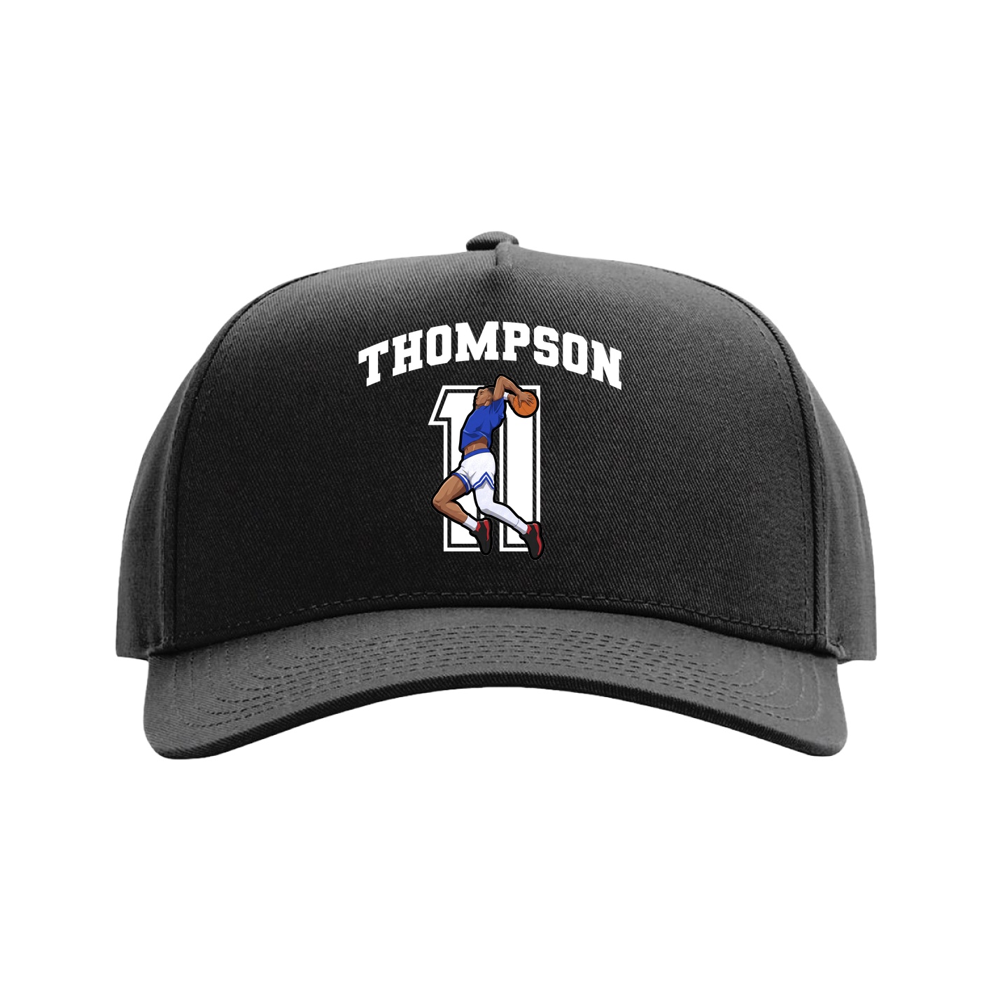 Full Fabric Five-Panel Champ Cap — Number in Black