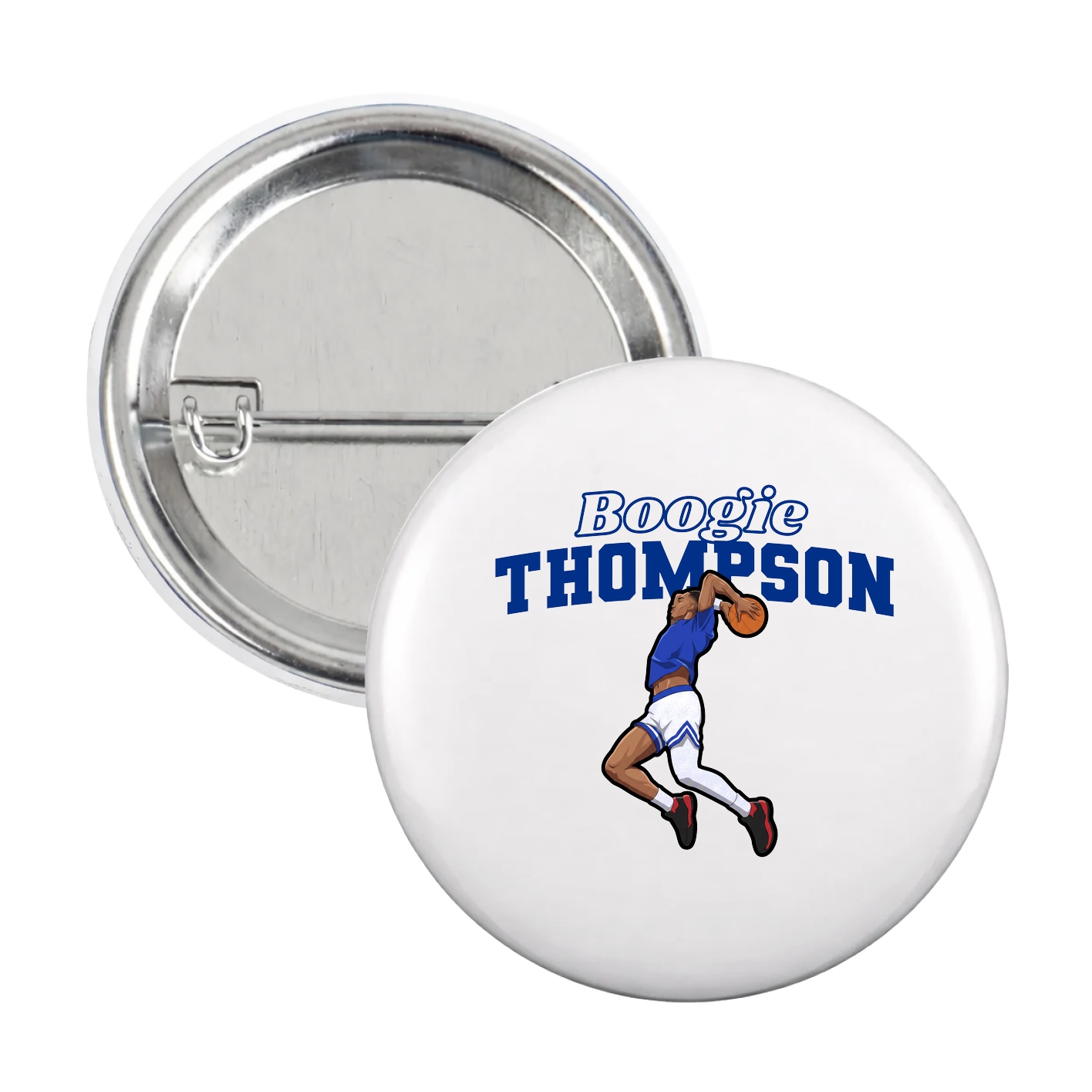 Game Day Button — Name Arch in White