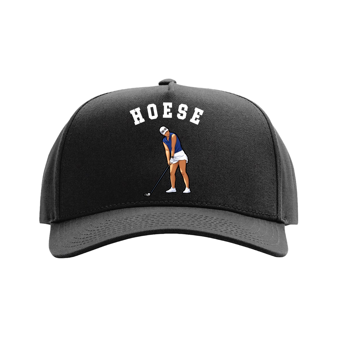 Full Fabric Five-Panel Champ Cap — Shirsey Arch in Black