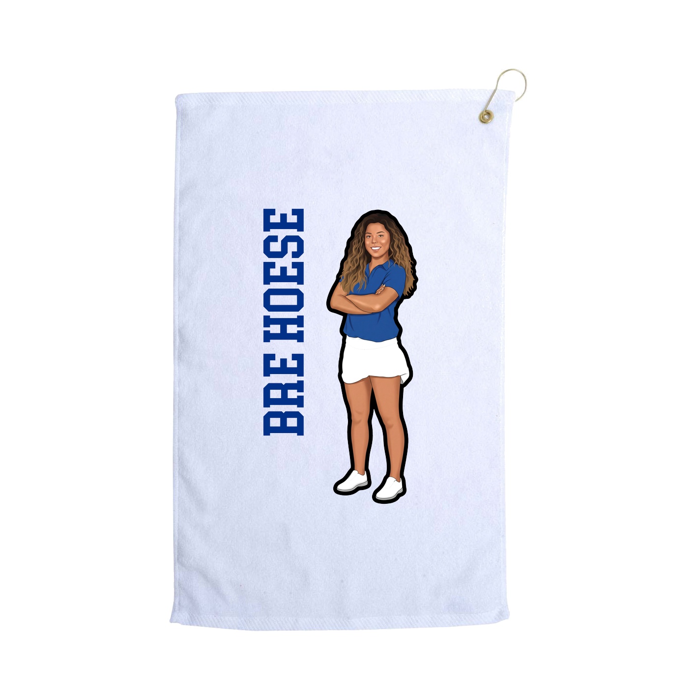 Golf Towel — Name Vertical in White