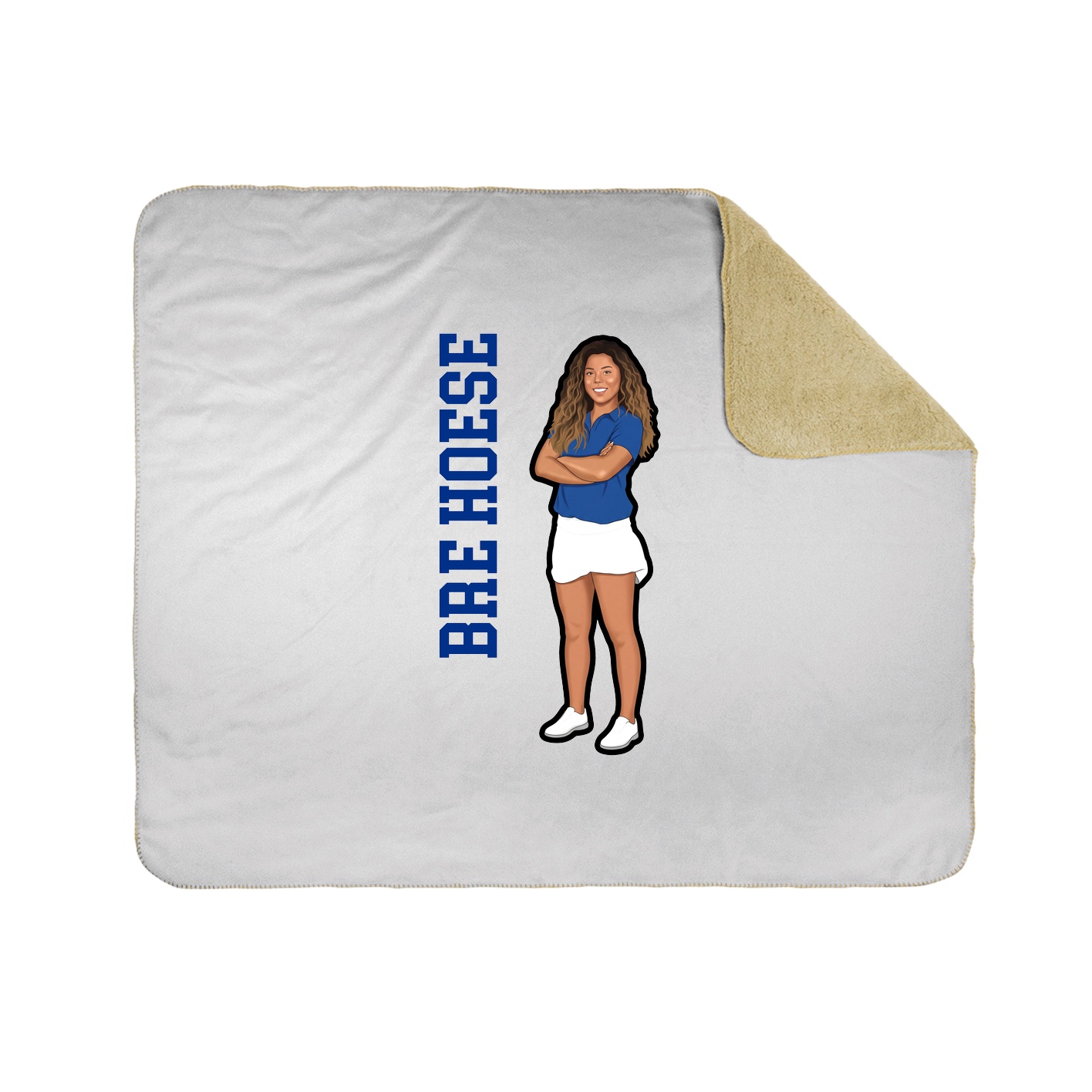 Throw Blanket — Name Vertical in White