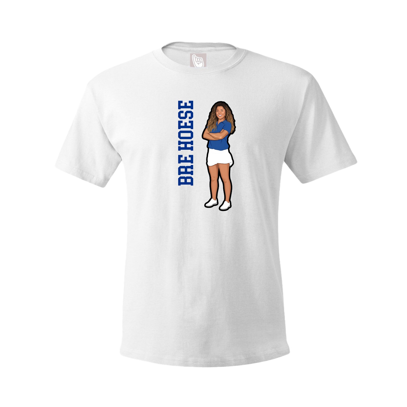 Youth Tee — Name Vertical in White