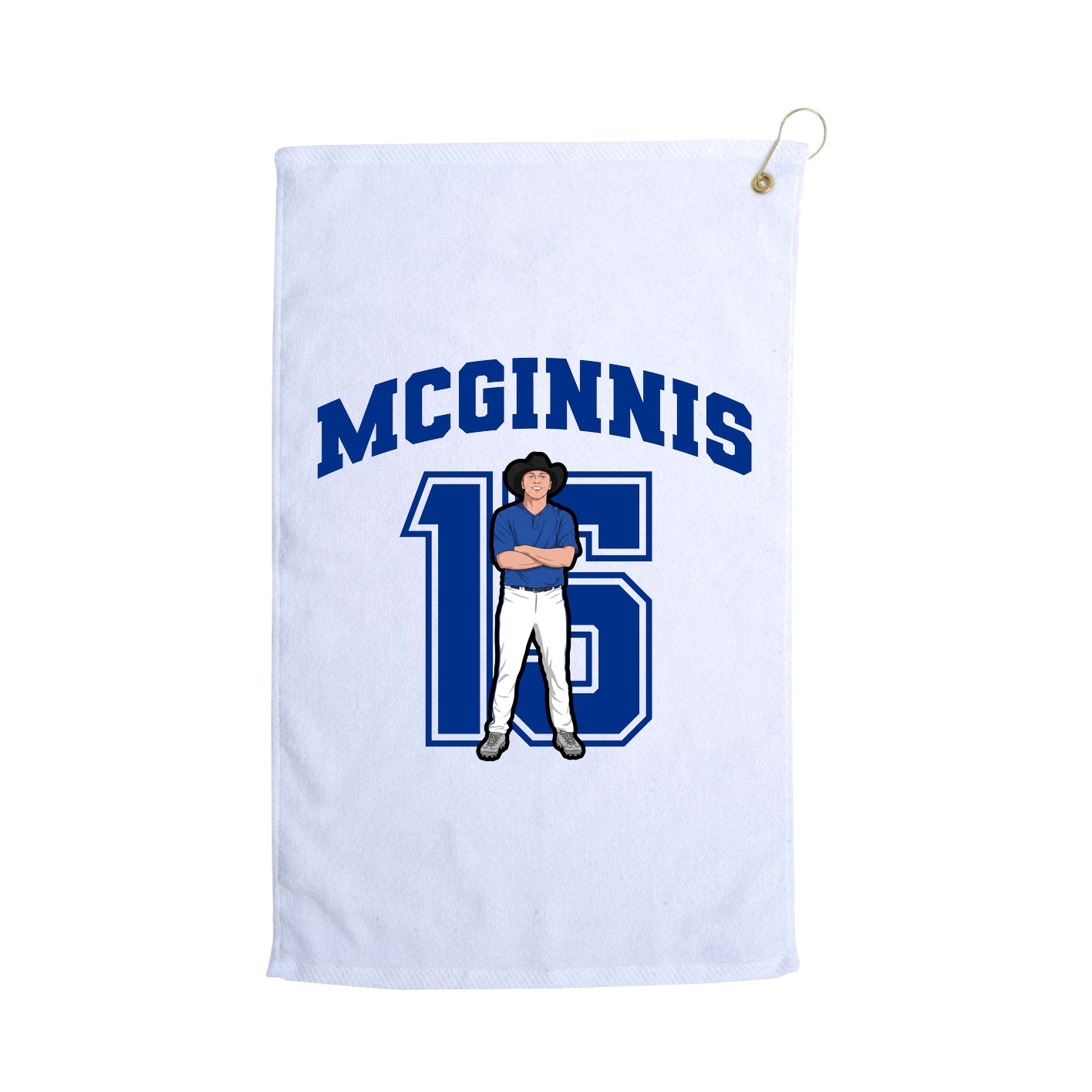 Golf Towel — Number in White