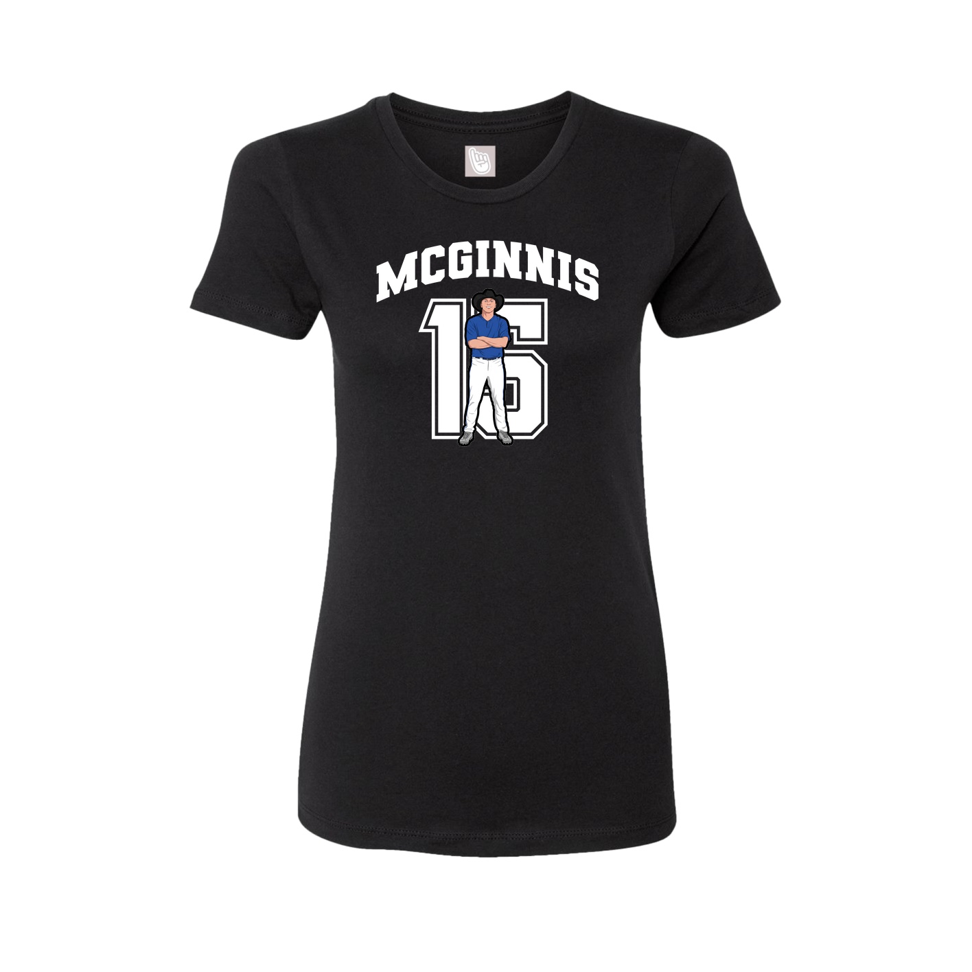 Fitted Women's Tee — Number in Black