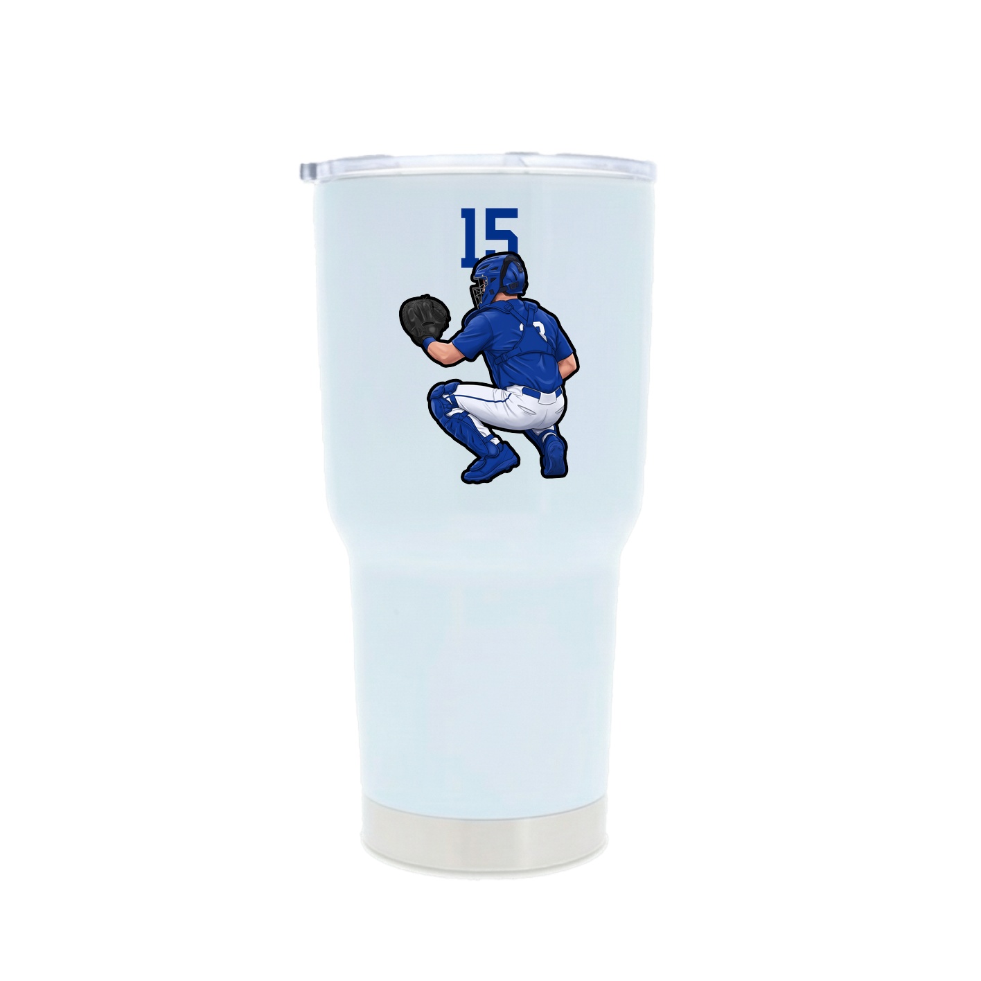 30oz Stainless Steel Tumbler — Number Top in White
