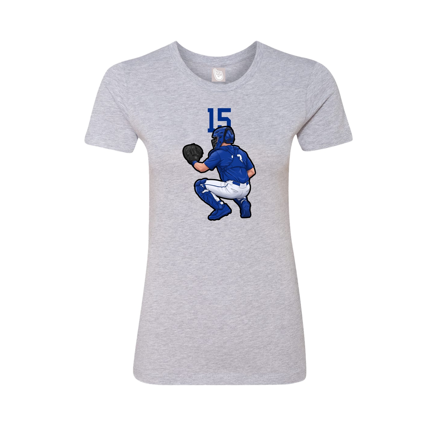 Fitted Women's Tee — Number Top in Grey
