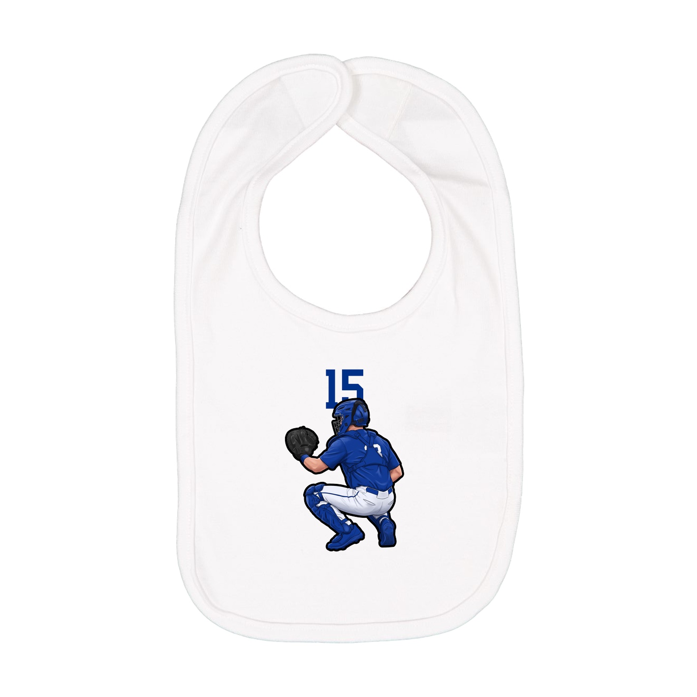 Infant Bib — Number Top in White
