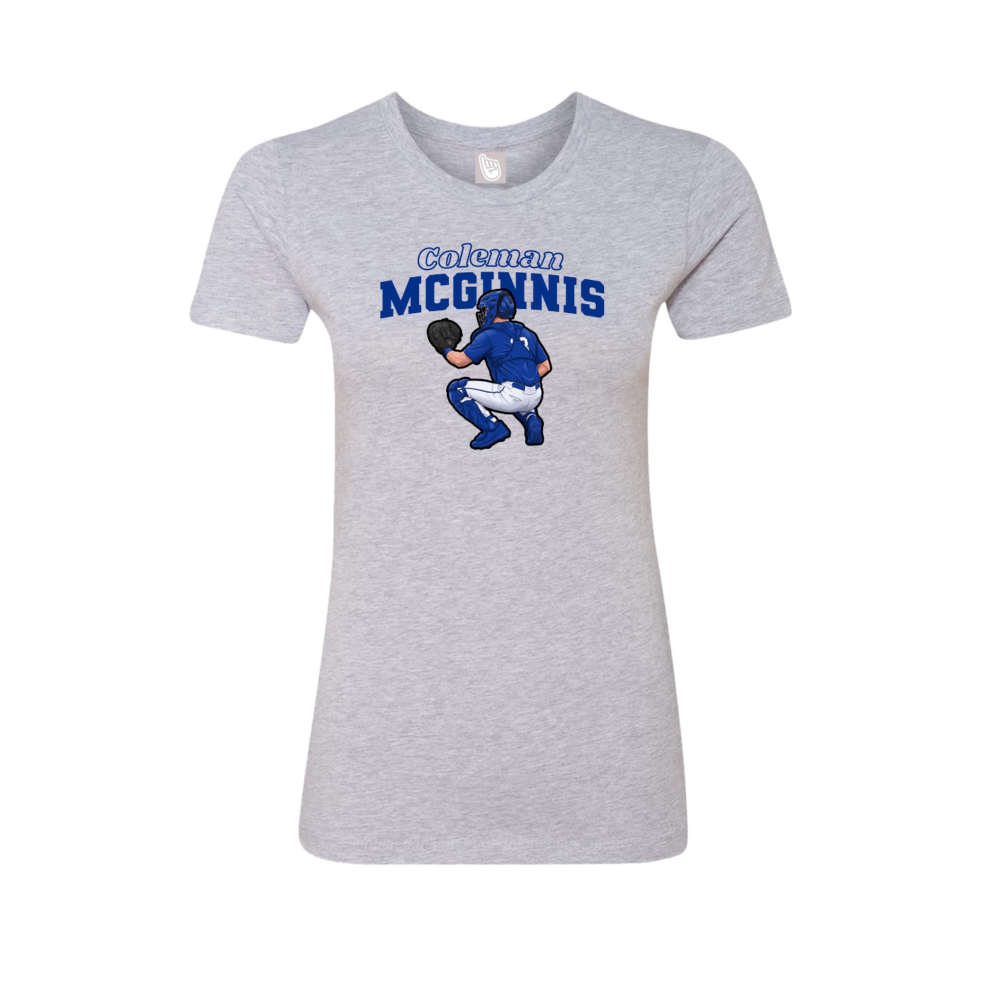 Fitted Women's Tee — Name Arch in Grey