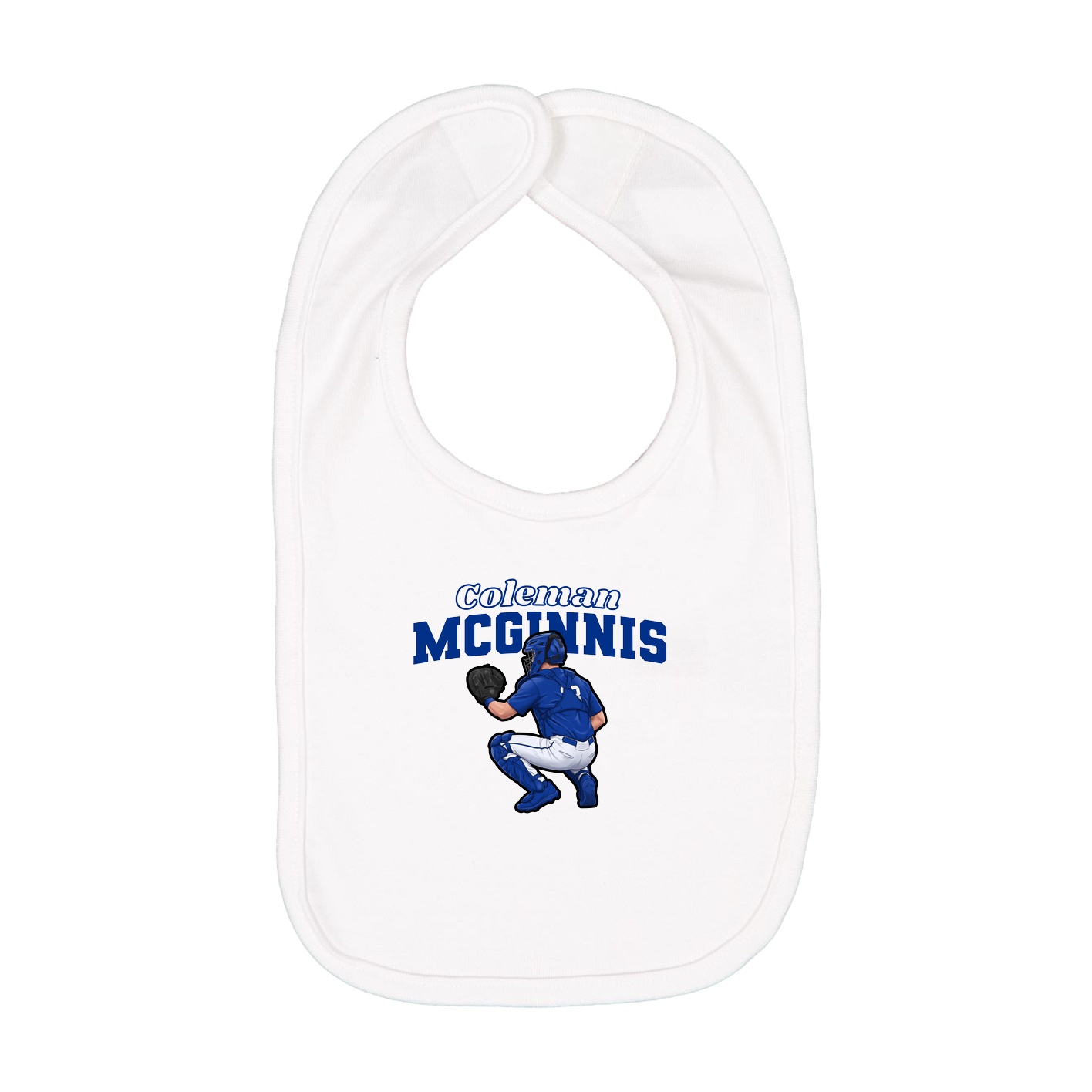 Infant Bib — Name Arch in White