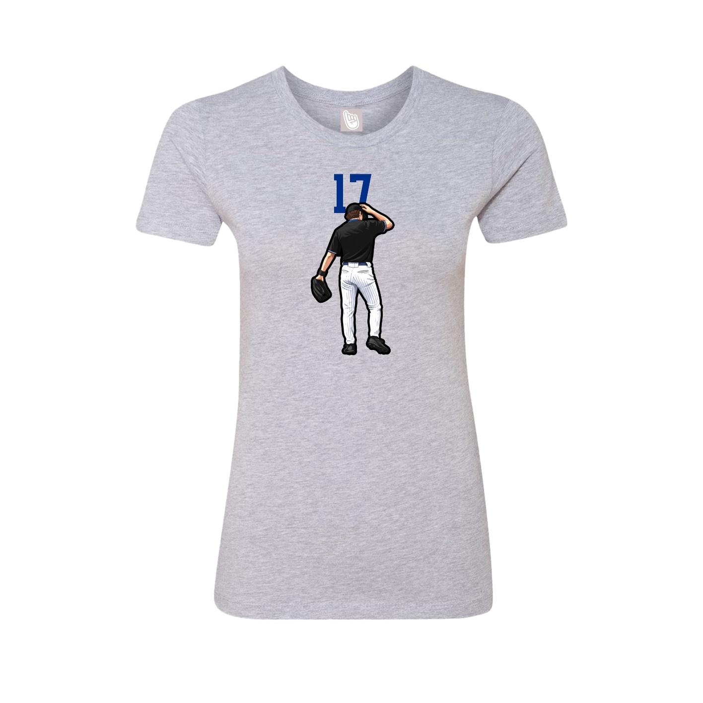 Fitted Women's Tee — Number Top in Grey