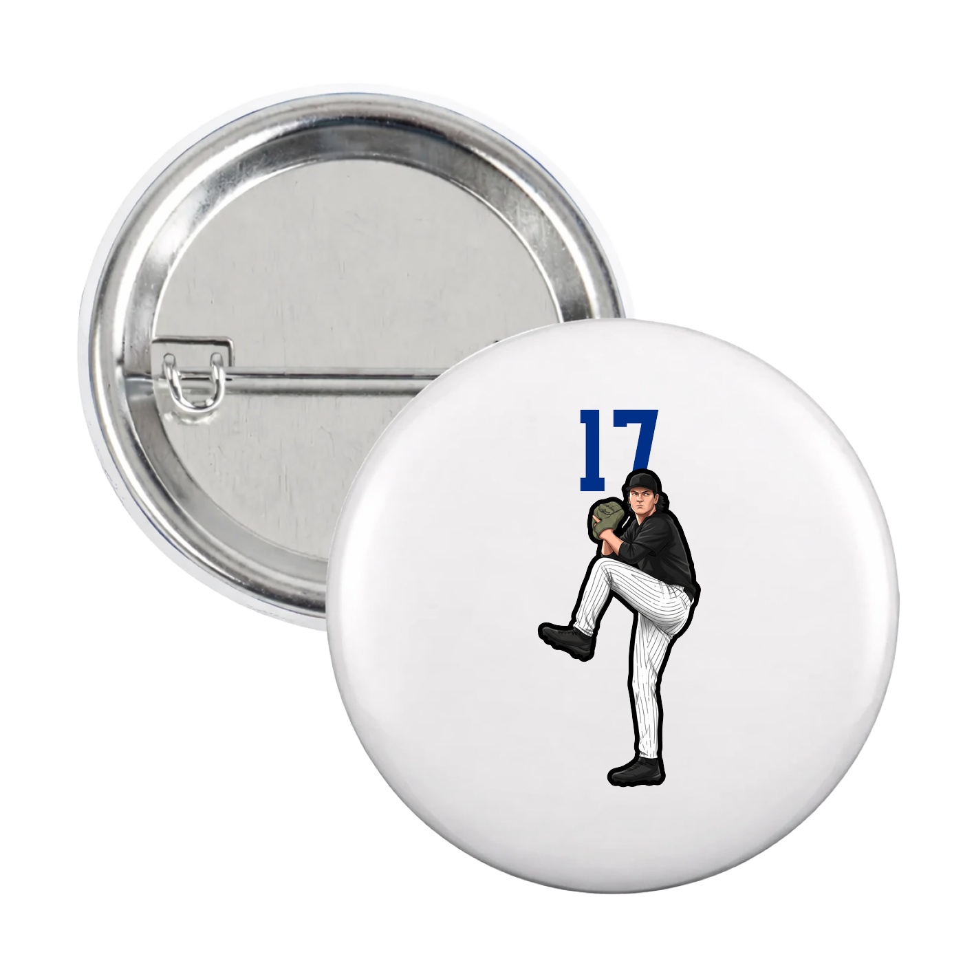 Game Day Button — Number Top in White