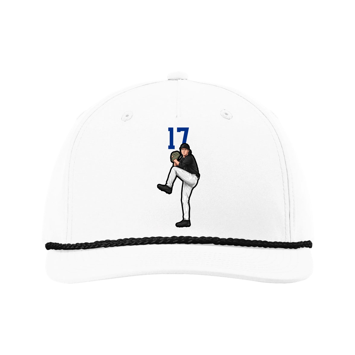 Five-Panel Classic Rope Cap — Number Top in White
