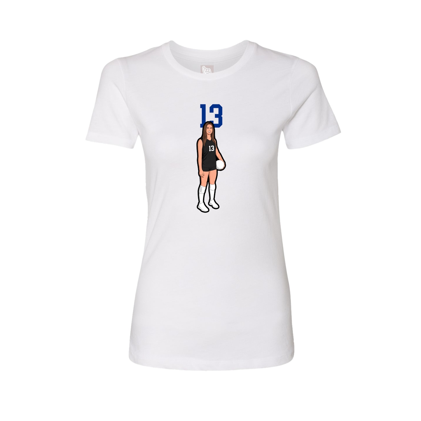 Fitted Women's Tee — Number Top in White