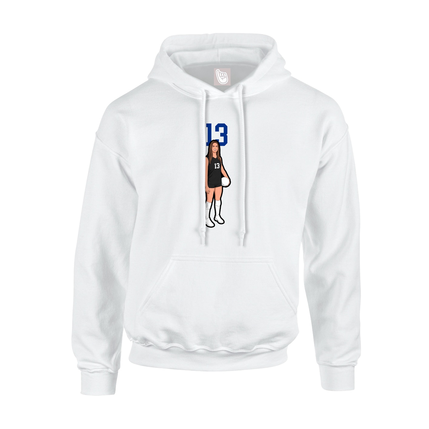 Hoodie — Number Top in White