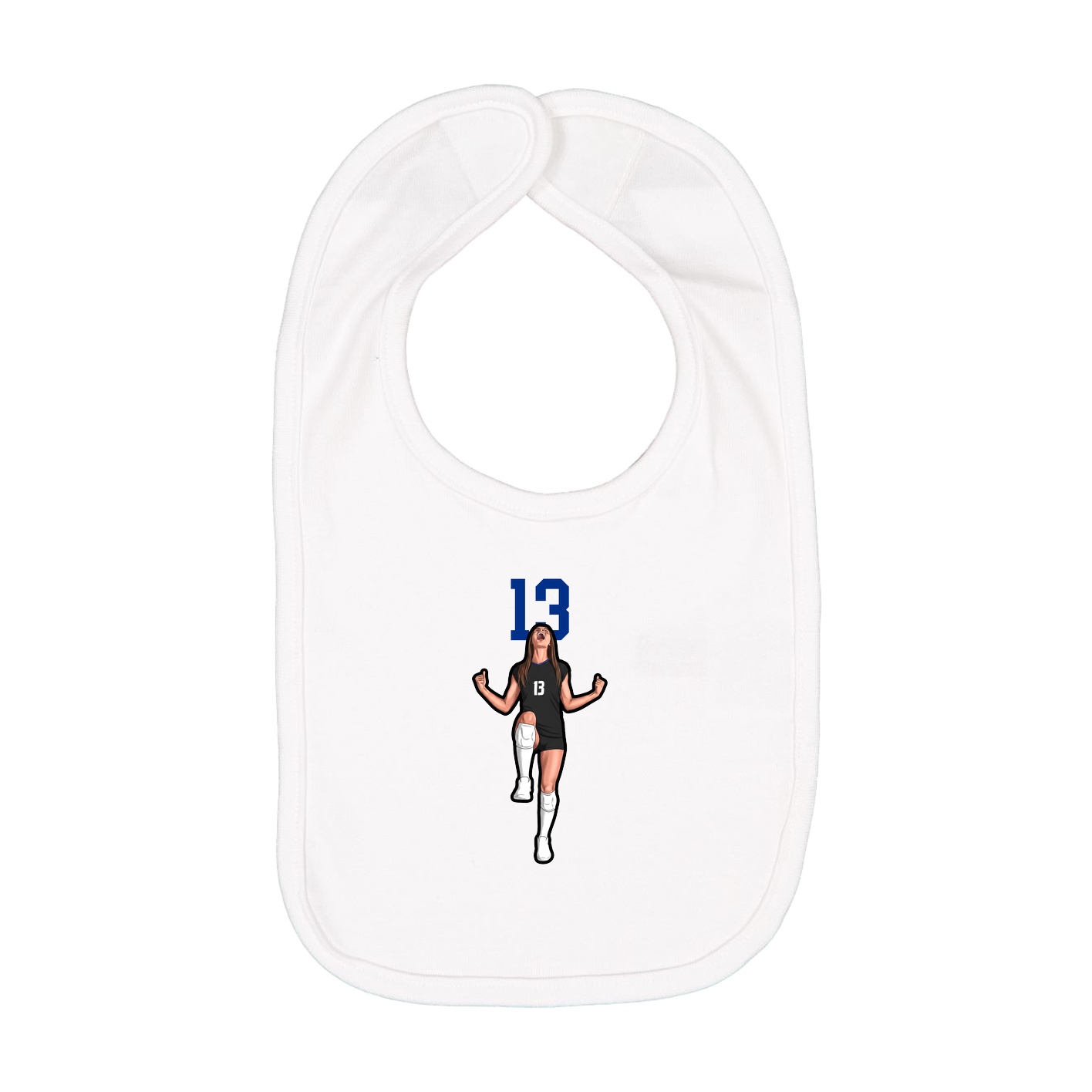 Infant Bib — Number Top in White