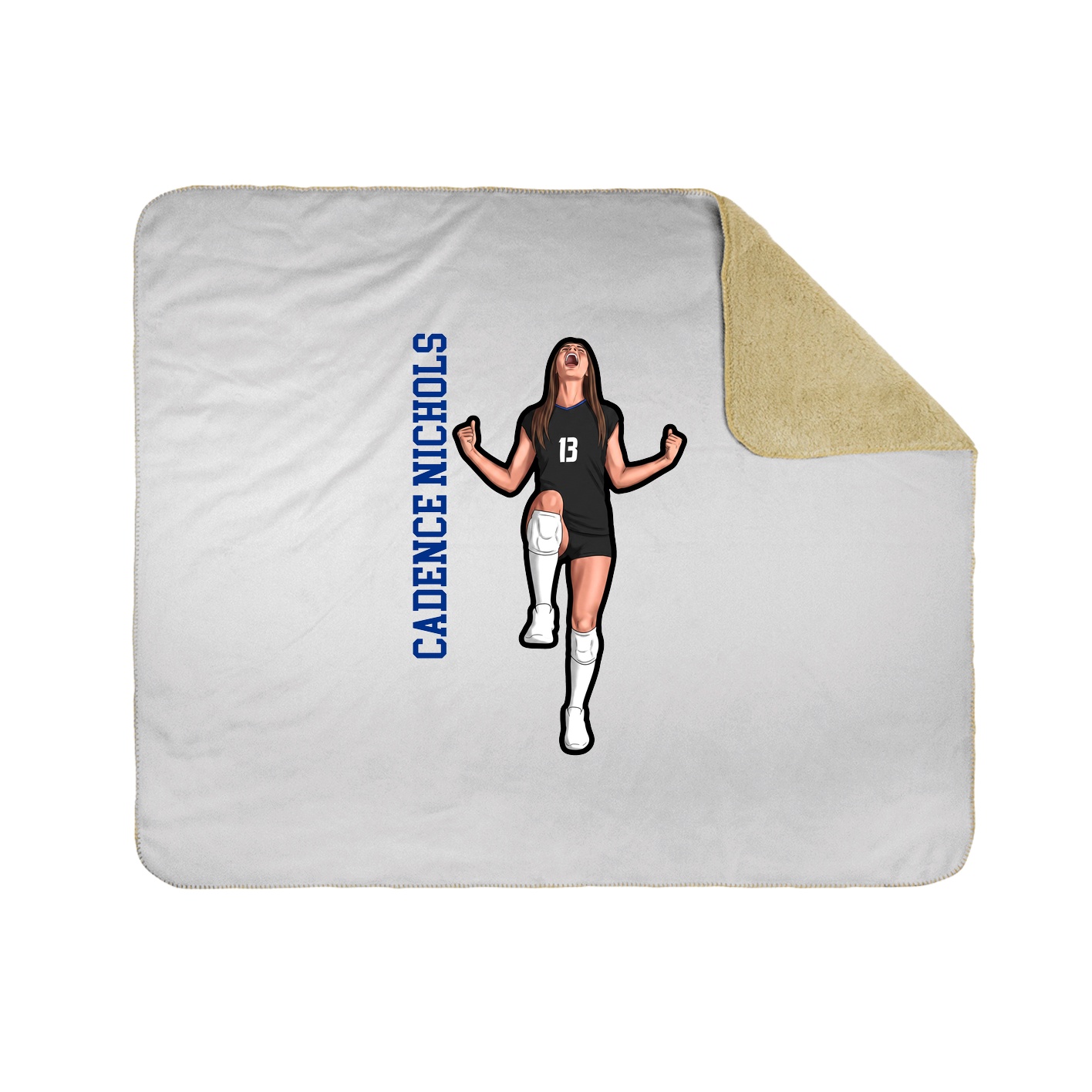 Throw Blanket — Name Vertical in White