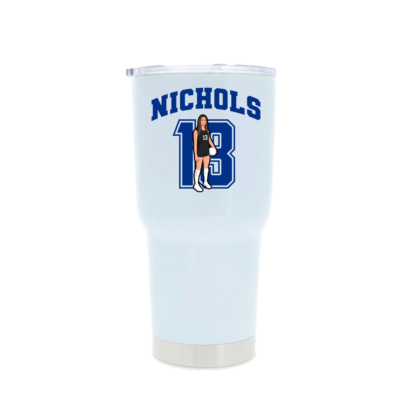 30oz Stainless Steel Tumbler — Number in White