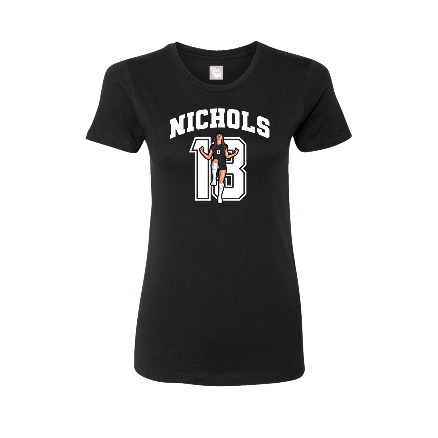 Fitted Women's Tee — Number in Black
