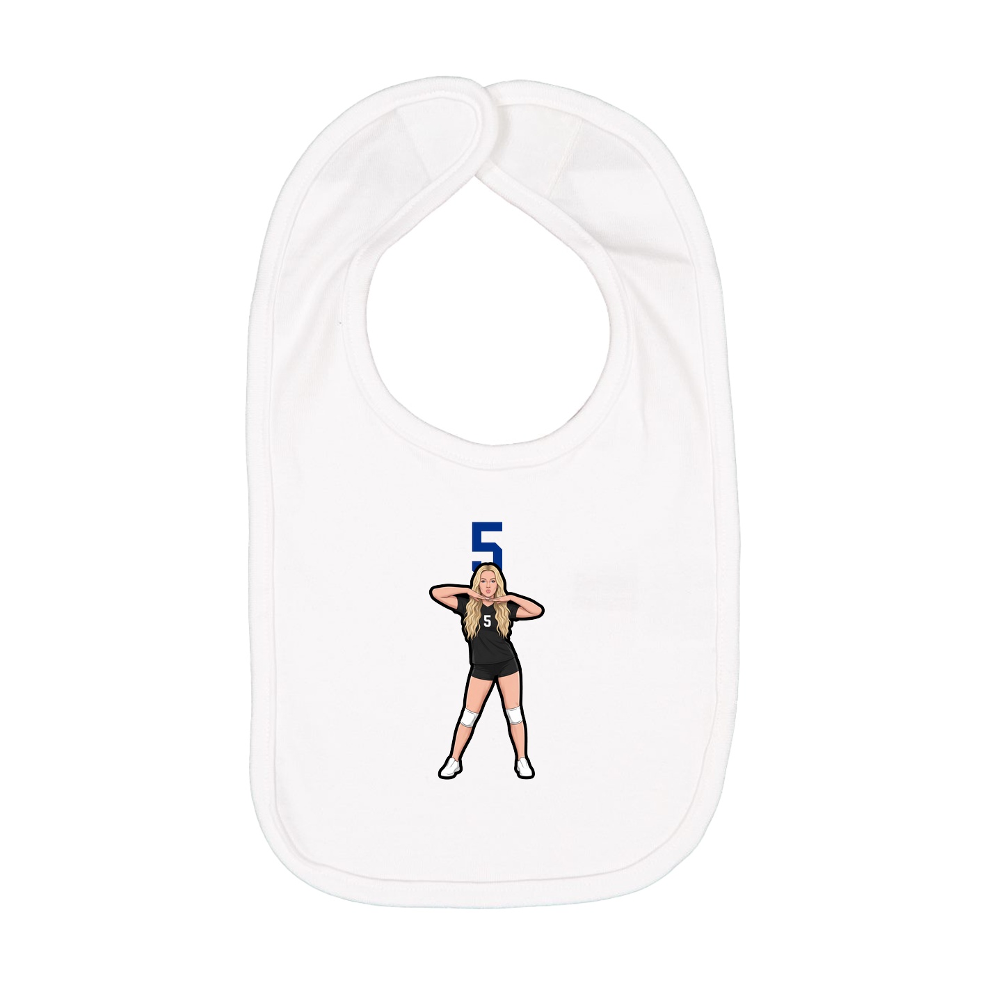 Infant Bib — Number Top in White