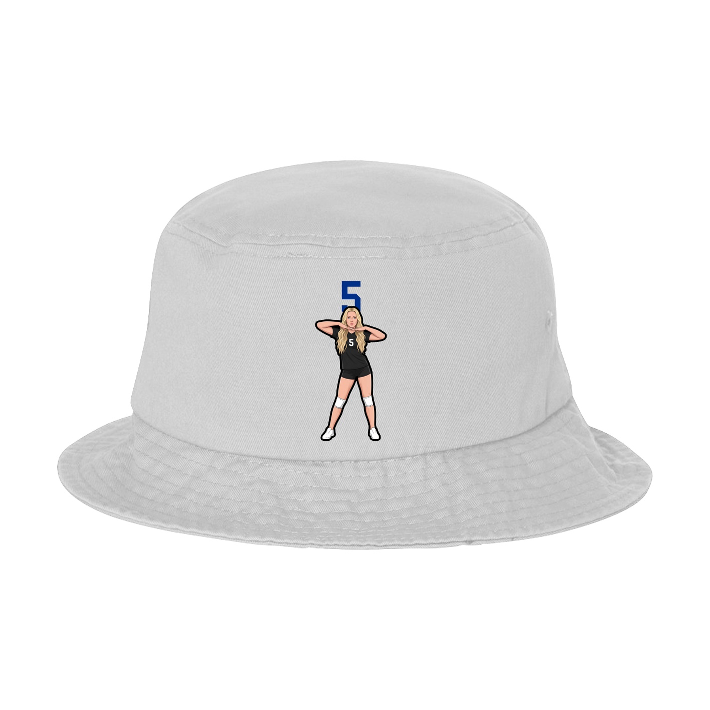 Bucket Cap — Number Top in White