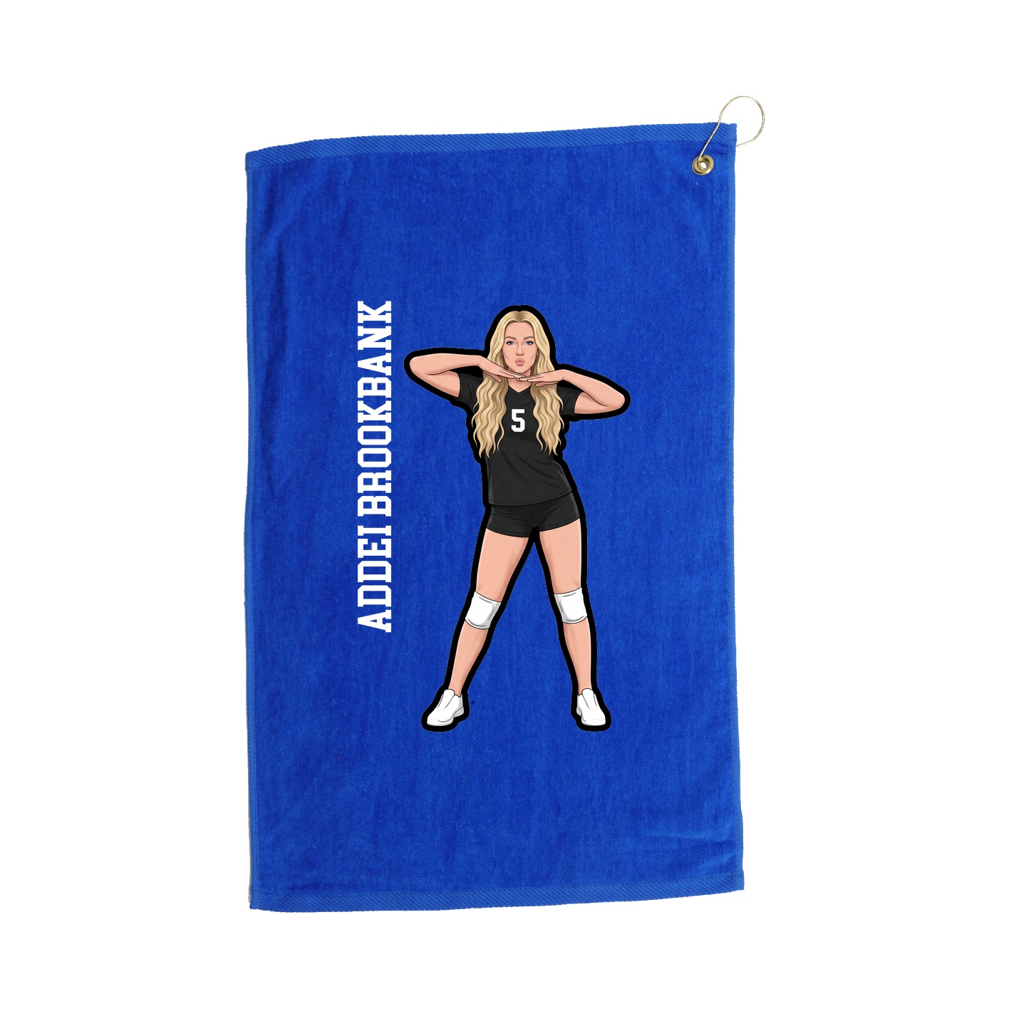 Golf Towel — Name Vertical in Royal