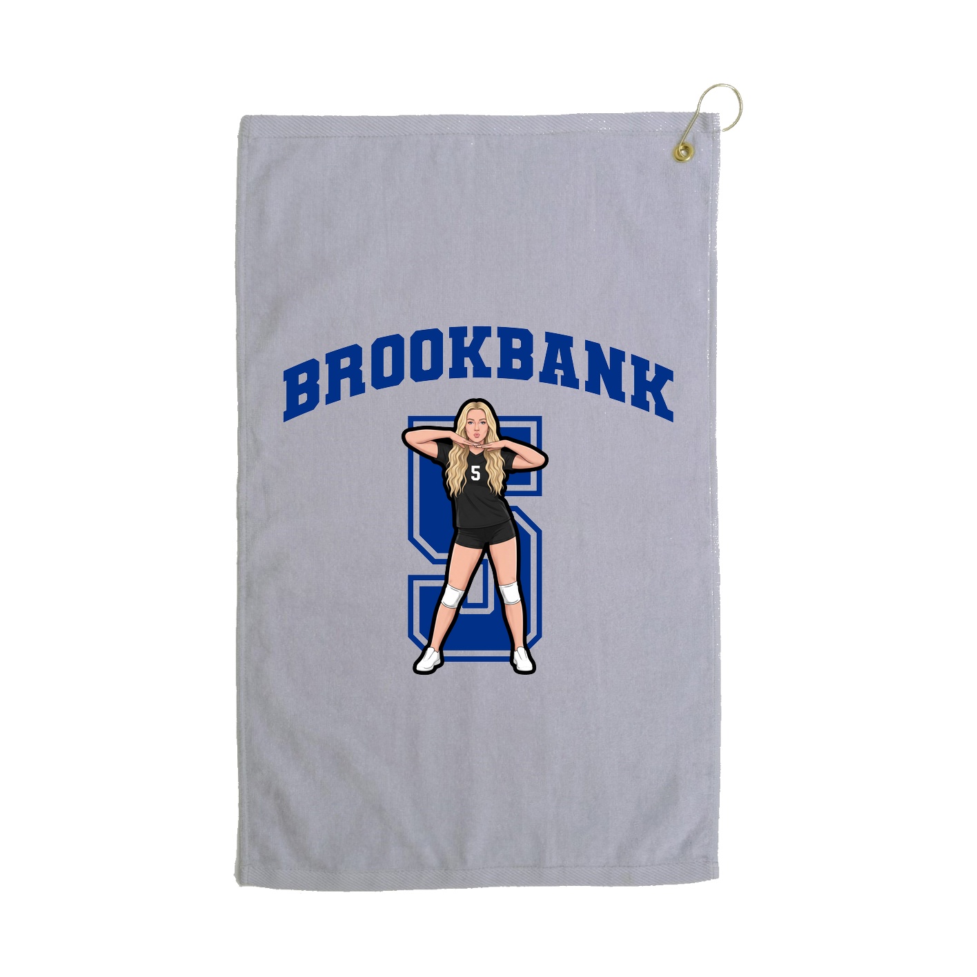 Golf Towel — Number in Grey