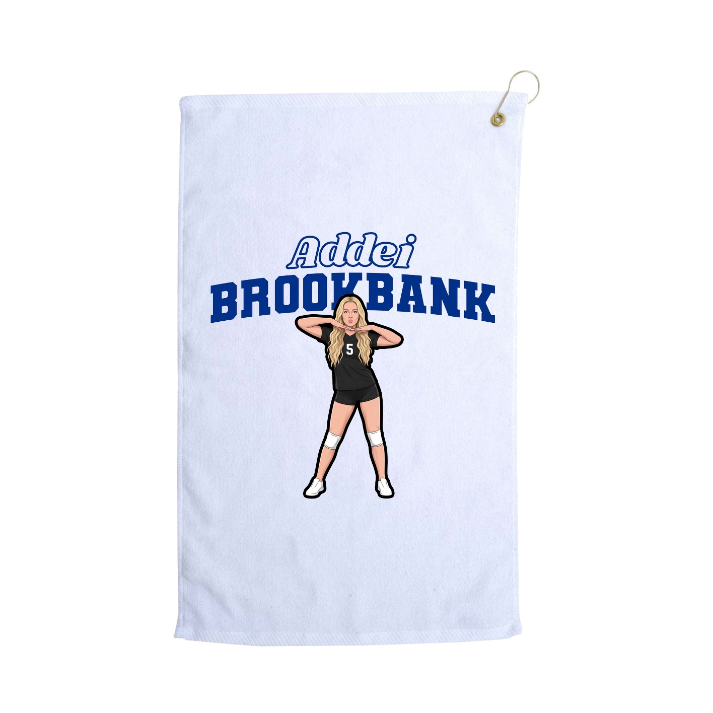 Golf Towel — Name Arch in White