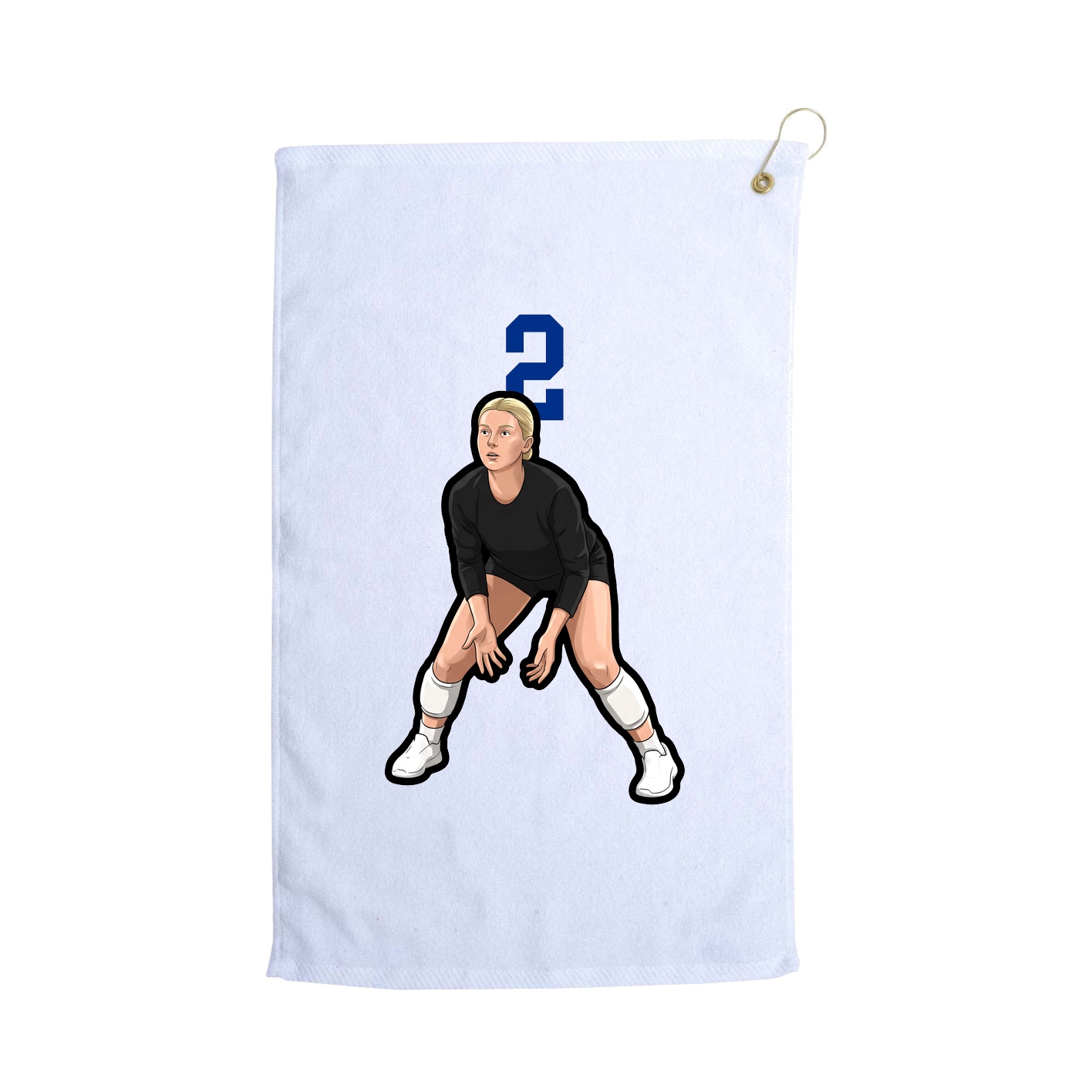 Golf Towel — Number Top in White