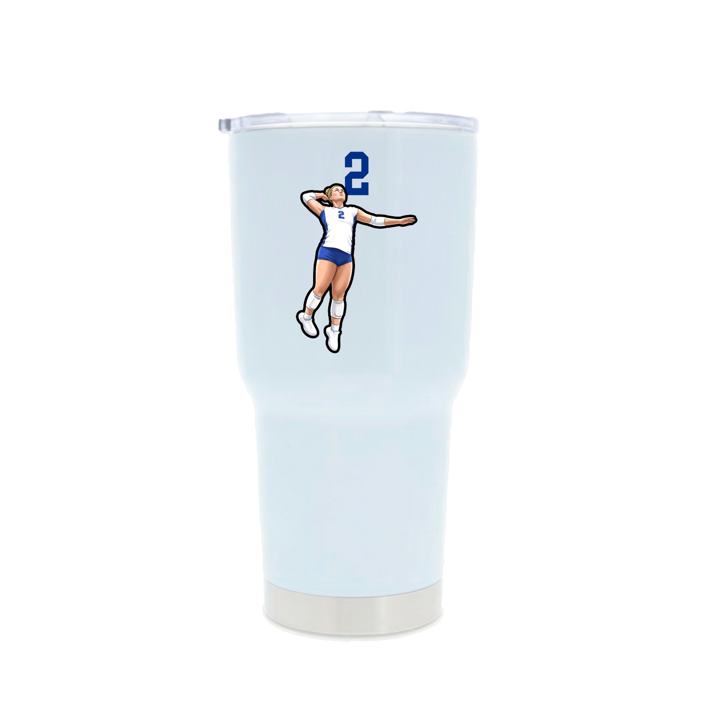30oz Stainless Steel Tumbler — Number Top in White