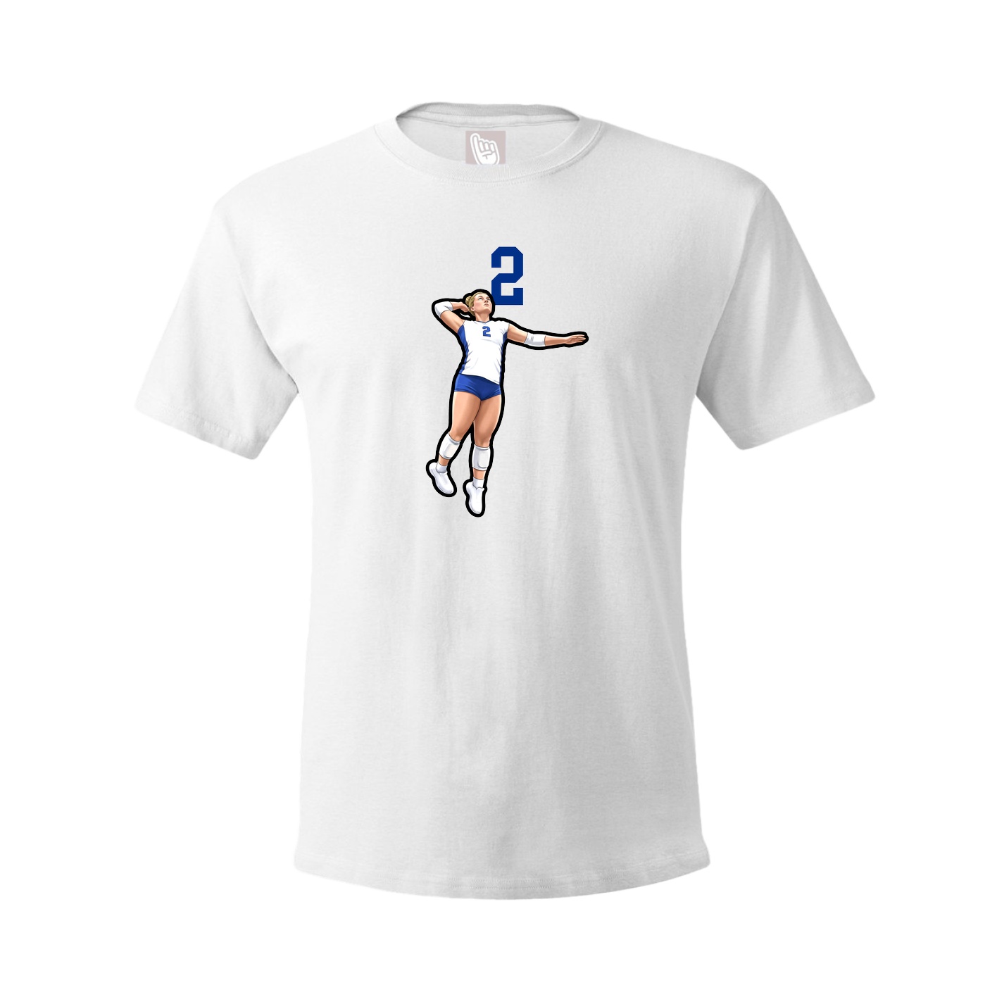 Youth Tee — Number Top in White