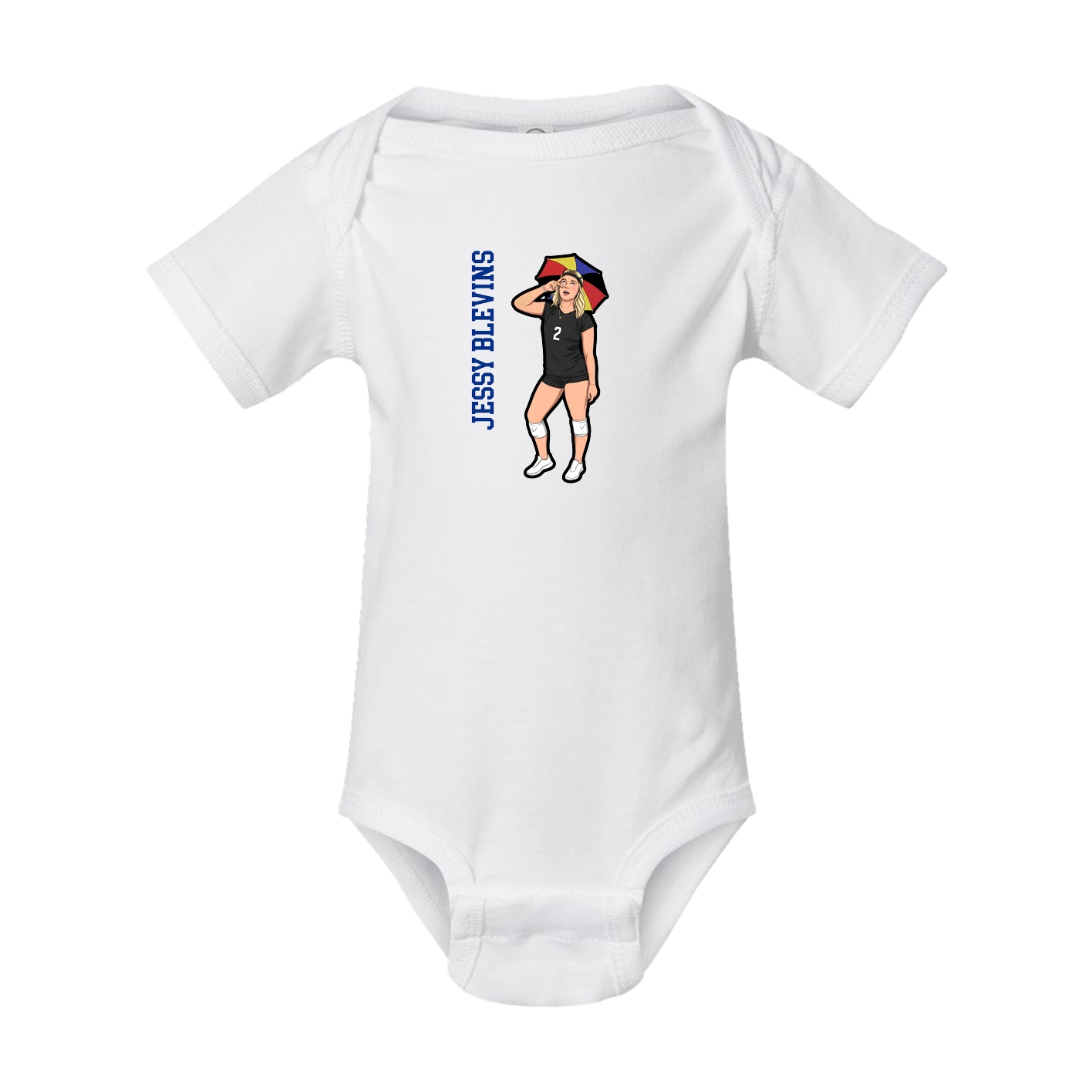 Baby Onesie — Name Vertical in White
