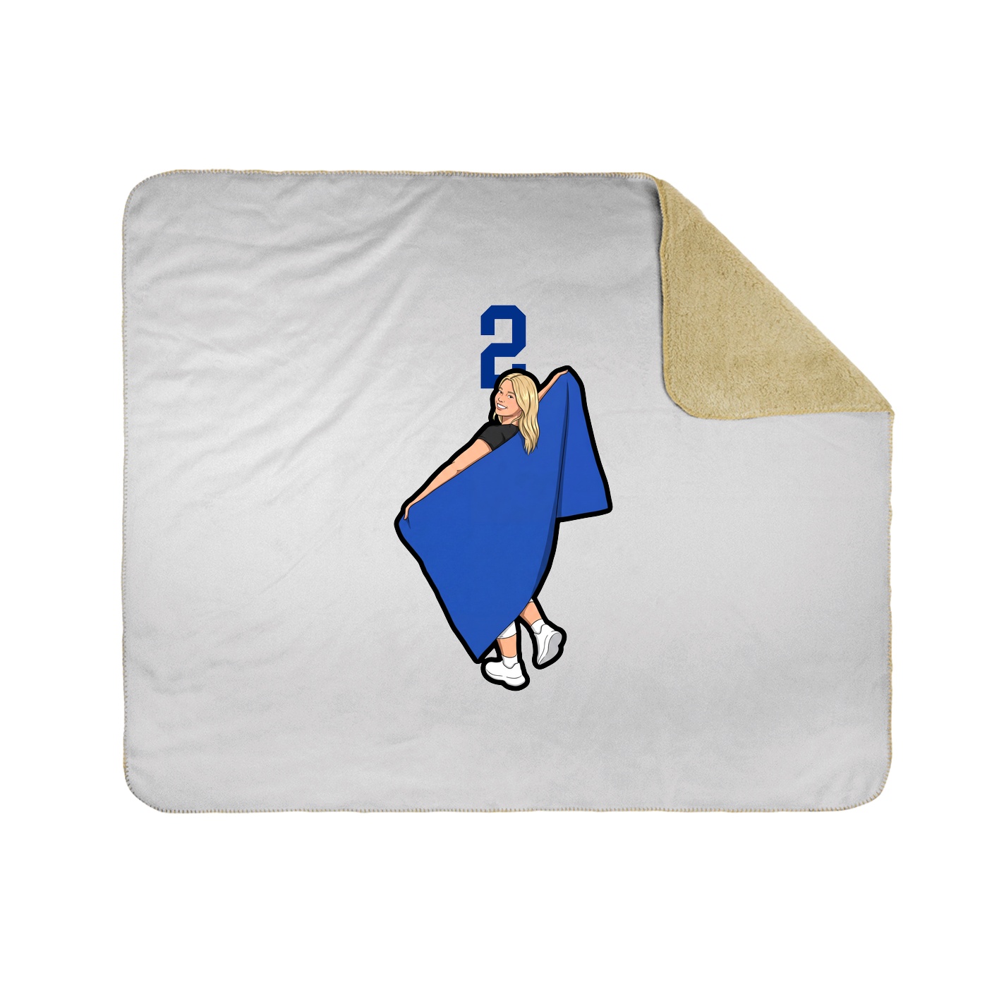 Throw Blanket — Number Top in White