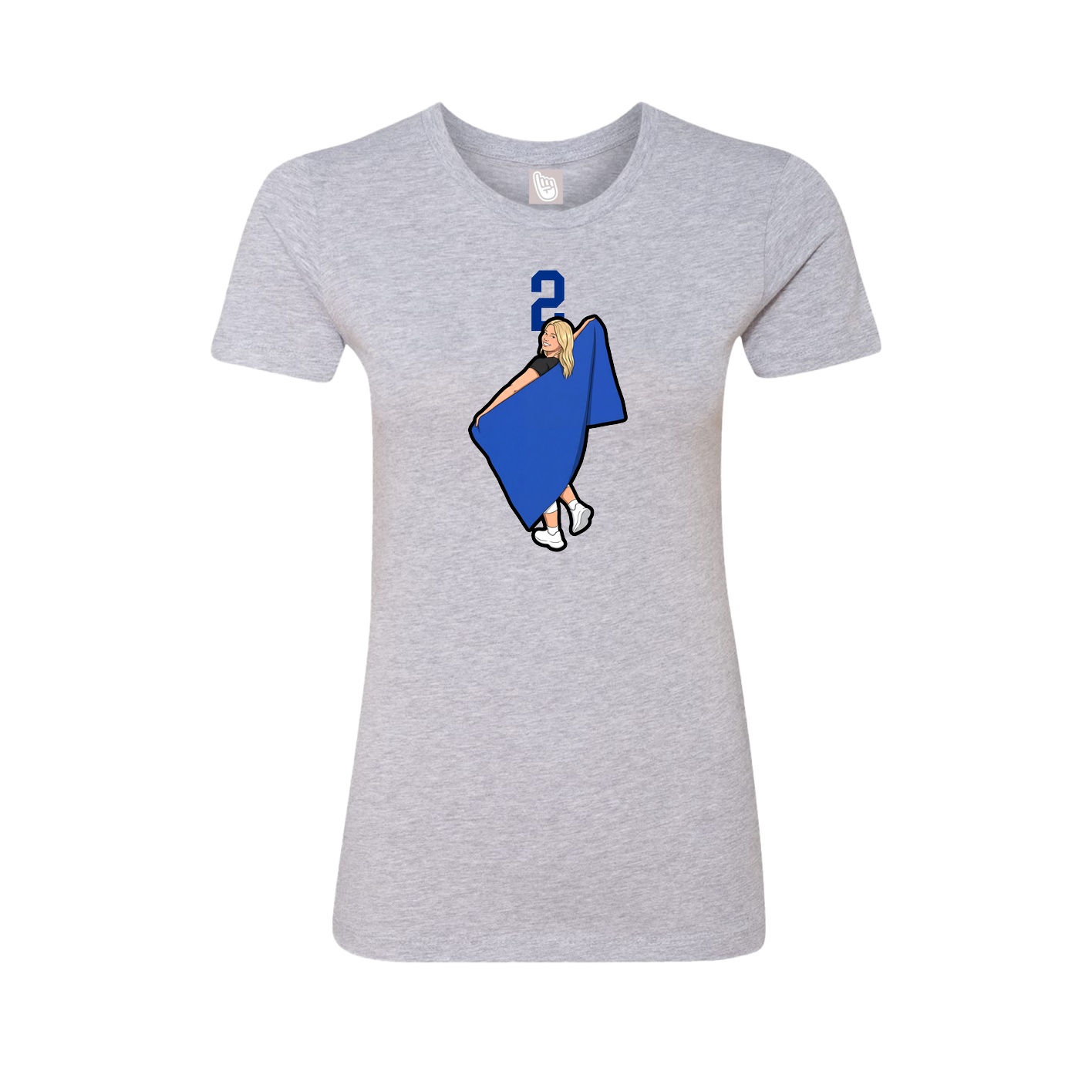 Fitted Women's Tee — Number Top in Grey
