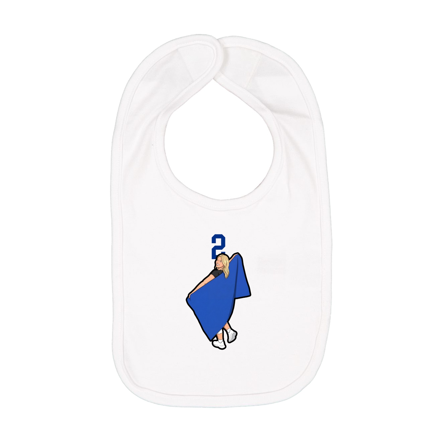 Infant Bib — Number Top in White